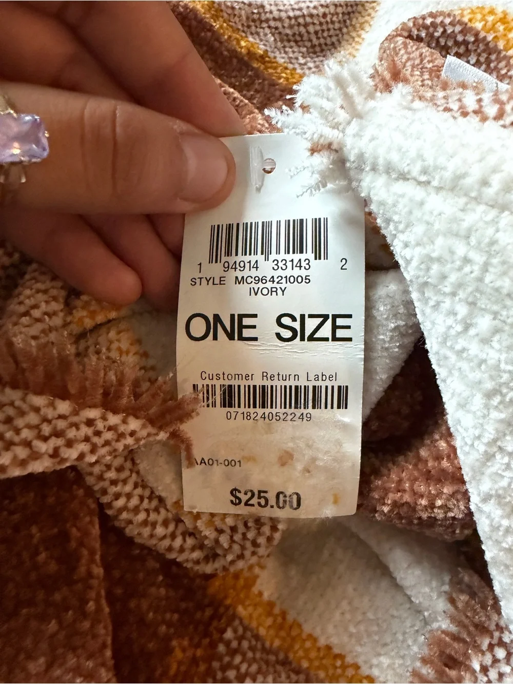 Charter Club Plaid Infinity Scarf - Brown, White & Yellow